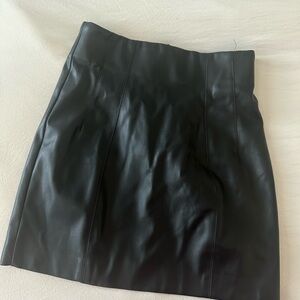 Zara Black Leather Skirt
